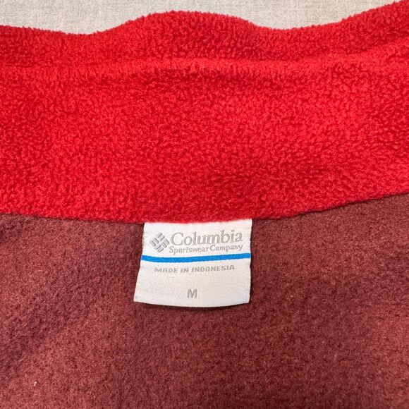Columbia Ramshackle Fleece Jacket Men's Med Red Maroon Zipper Pockets‎ 2000s Y2K - Picture 12 of 13
